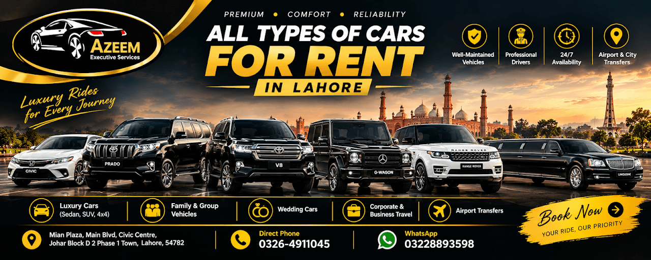 Azeem Rent A Car Lahore